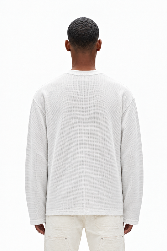 Oversized White Waffle Tshirt