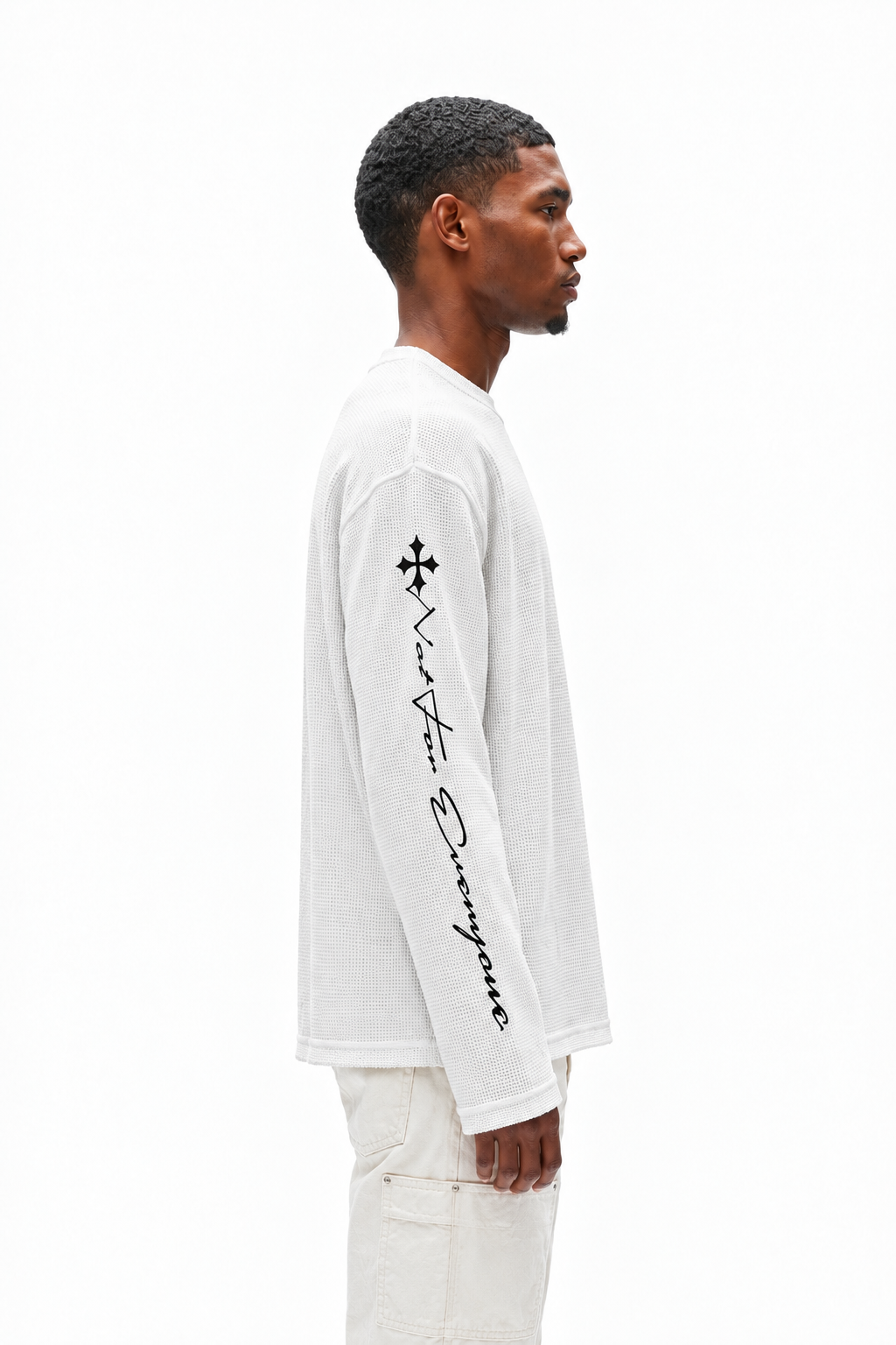 Oversized White Waffle Tshirt