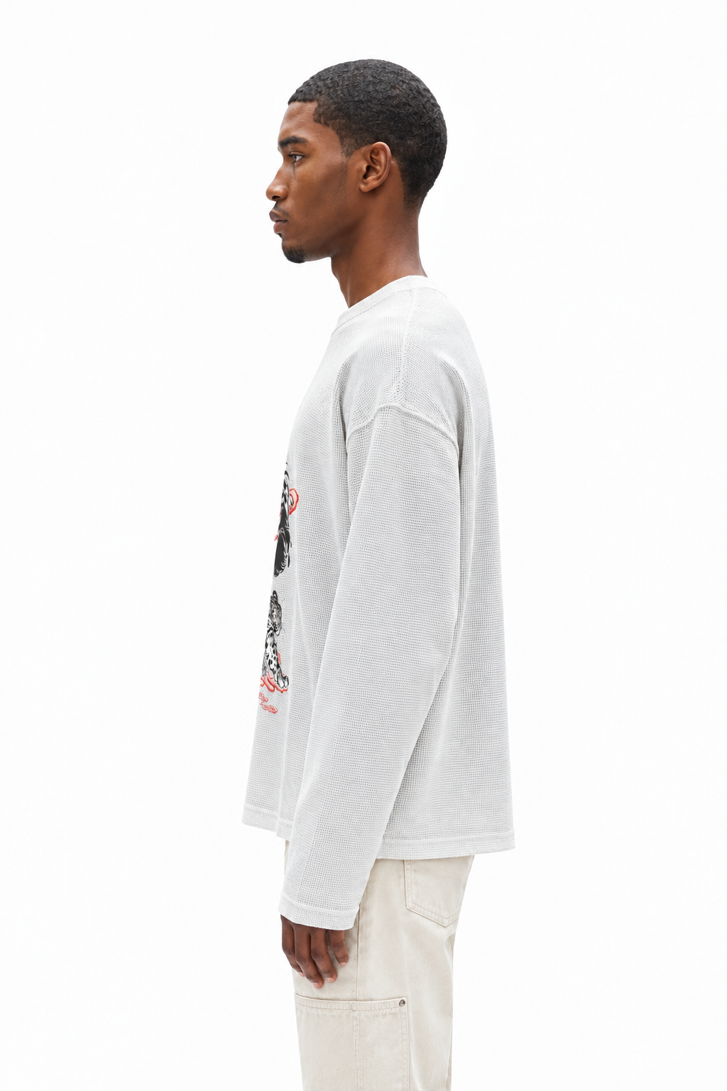 Oversized White Waffle Tshirt