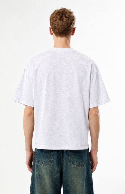 Dusty White Boxy Slub tee