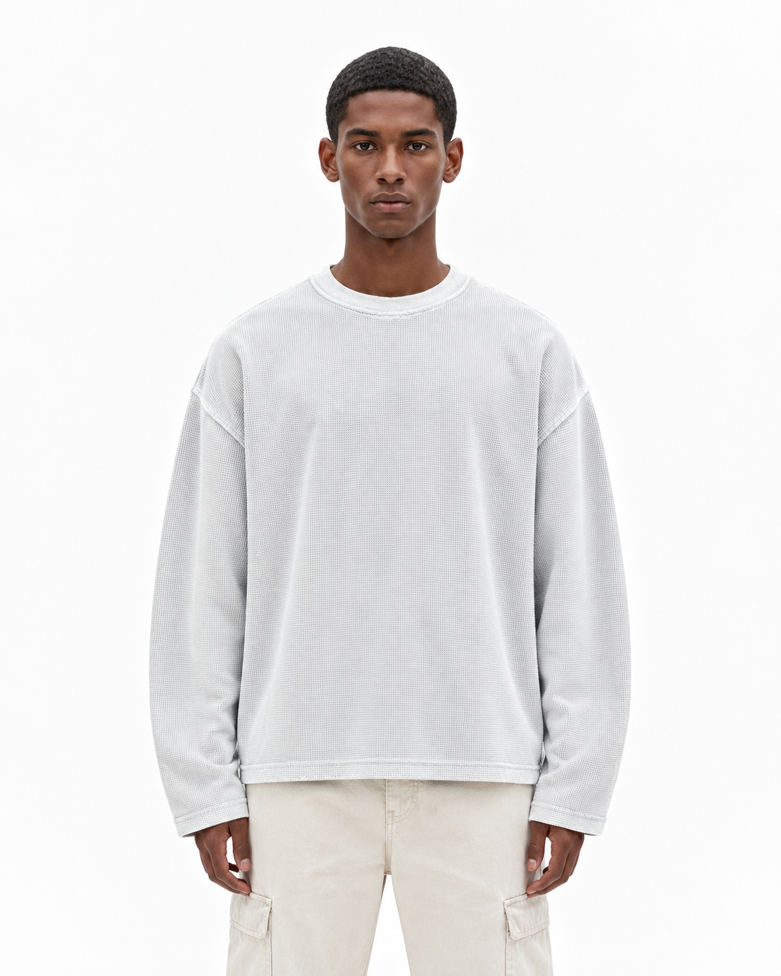 Oversized White Waffle Tshirt