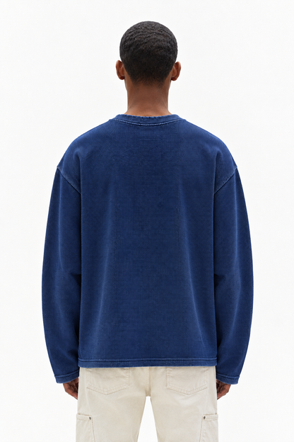 Oversized Blue Waffle Tshirt