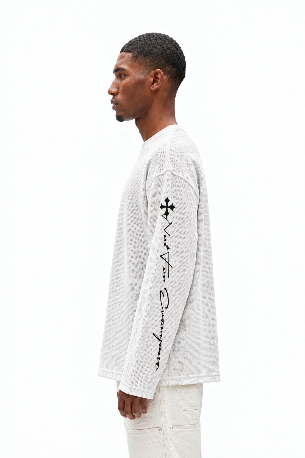 Oversized White Waffle Tshirt