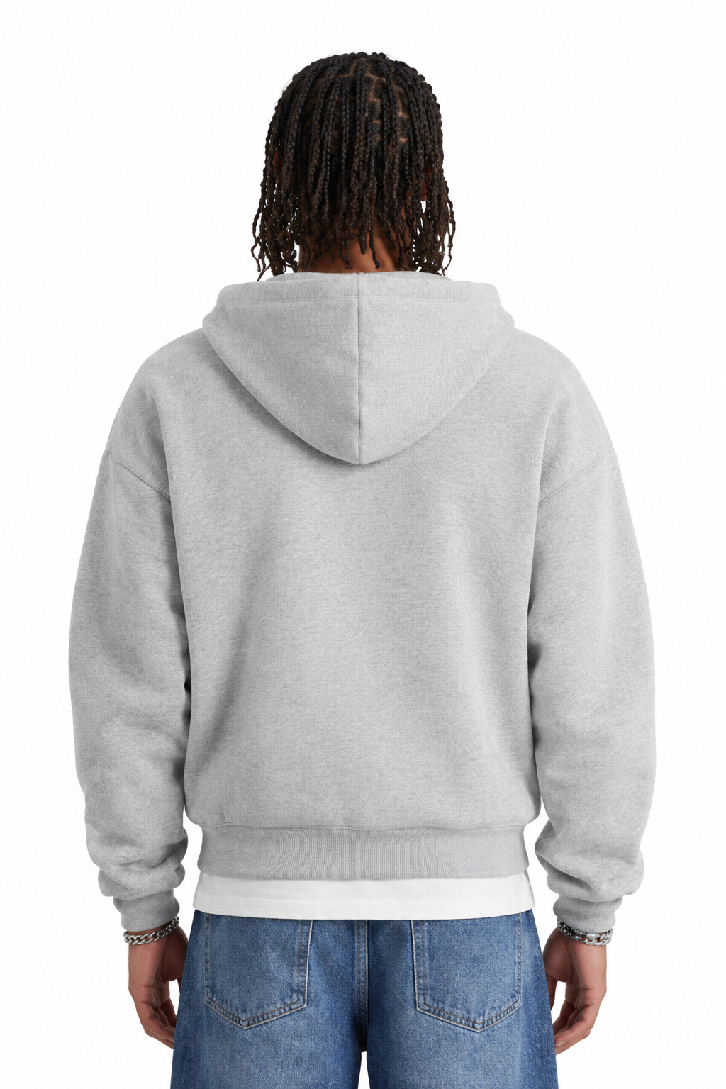 Grey Boxy Dual Zipper Hoodie