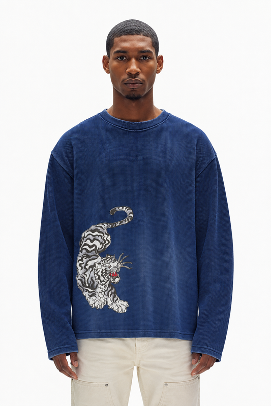 Oversized Blue Waffle Tshirt