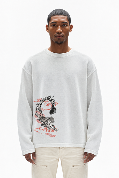 Oversized White Waffle Tshirt