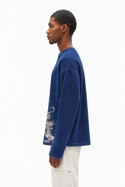 Oversized Blue Waffle Tshirt