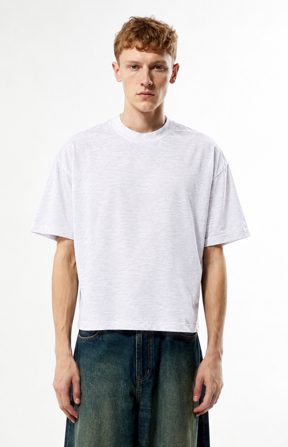 Dusty White Boxy Slub tee