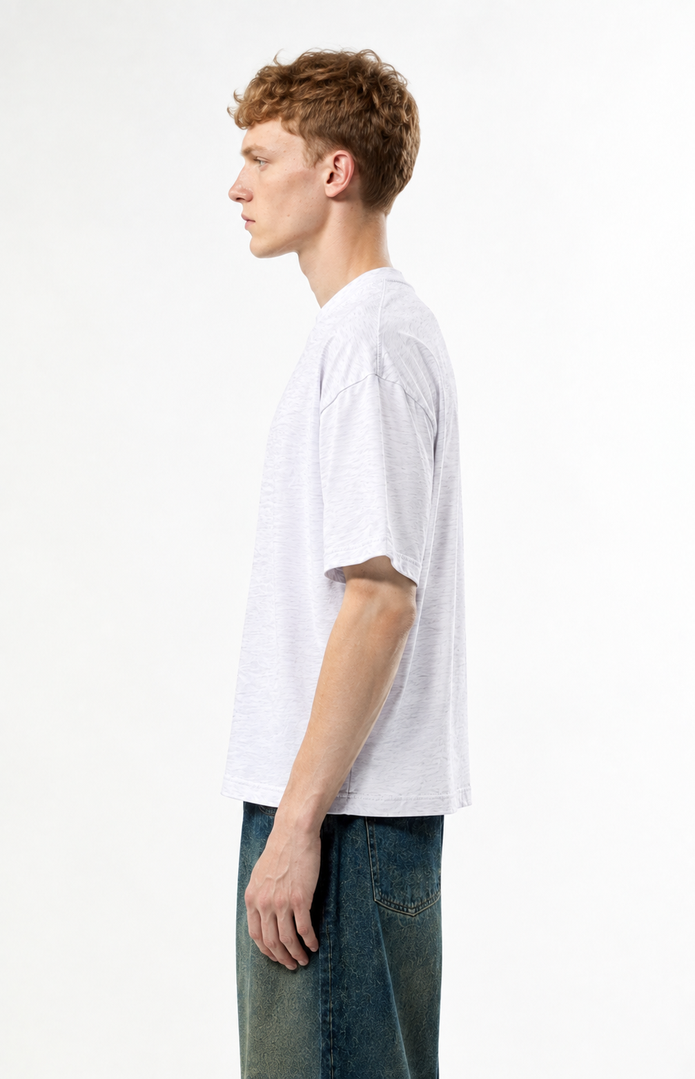 Dusty White Boxy Slub tee